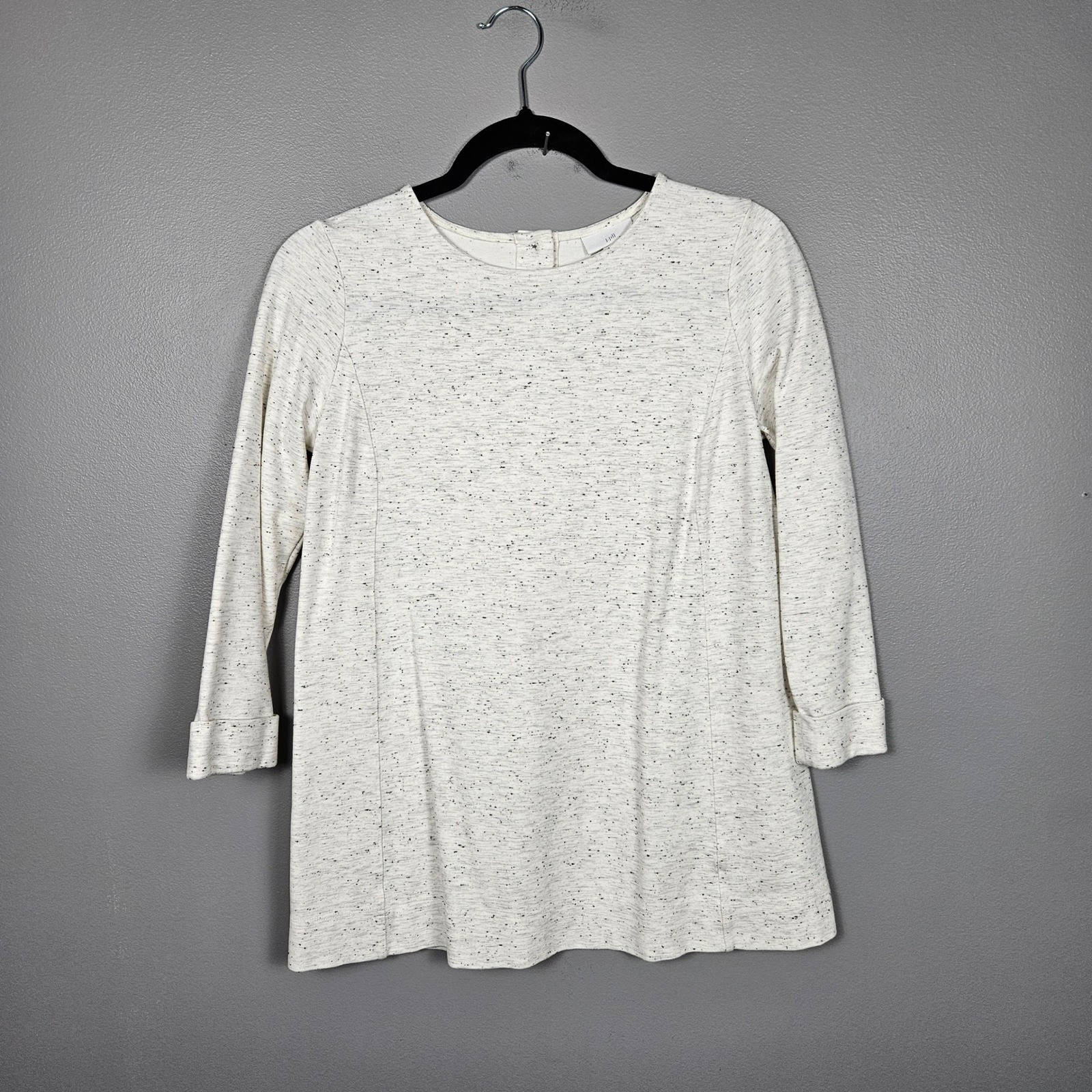 J Jill Womens XS Petite Speckled Knit Tunic Top 3/4 Sleeve Rayon Blend Casual
