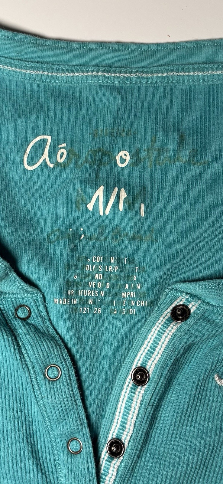 Vintage Mint Blue Aeropostale Teens Top