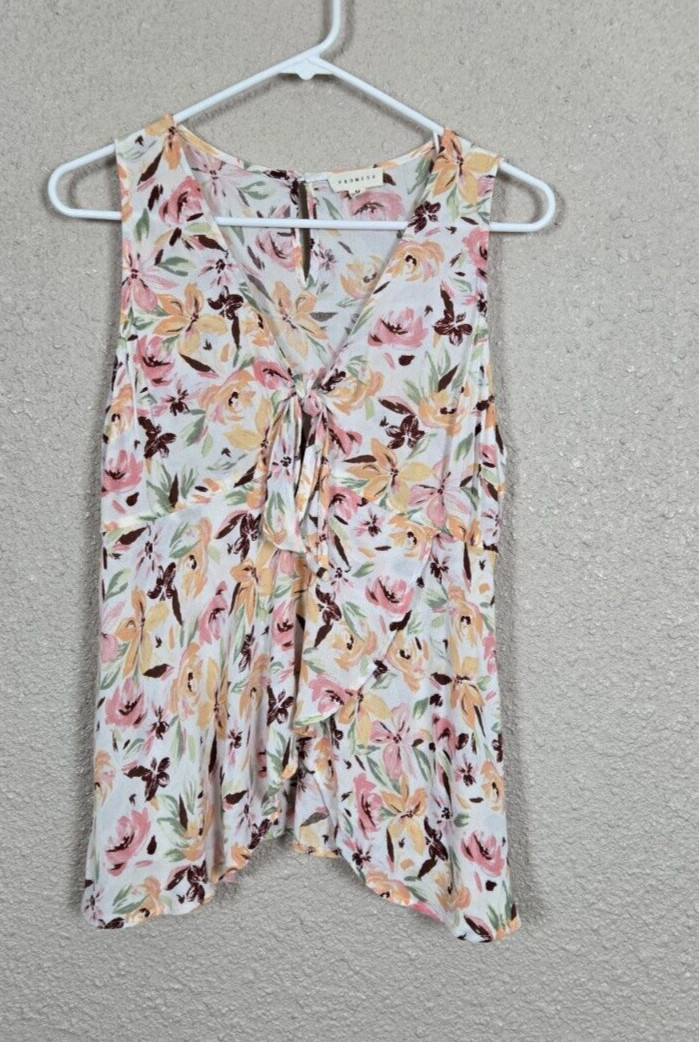 Promesa Womens Floral Sleeveless Summer Top Size Medium Pre-owned #1U152