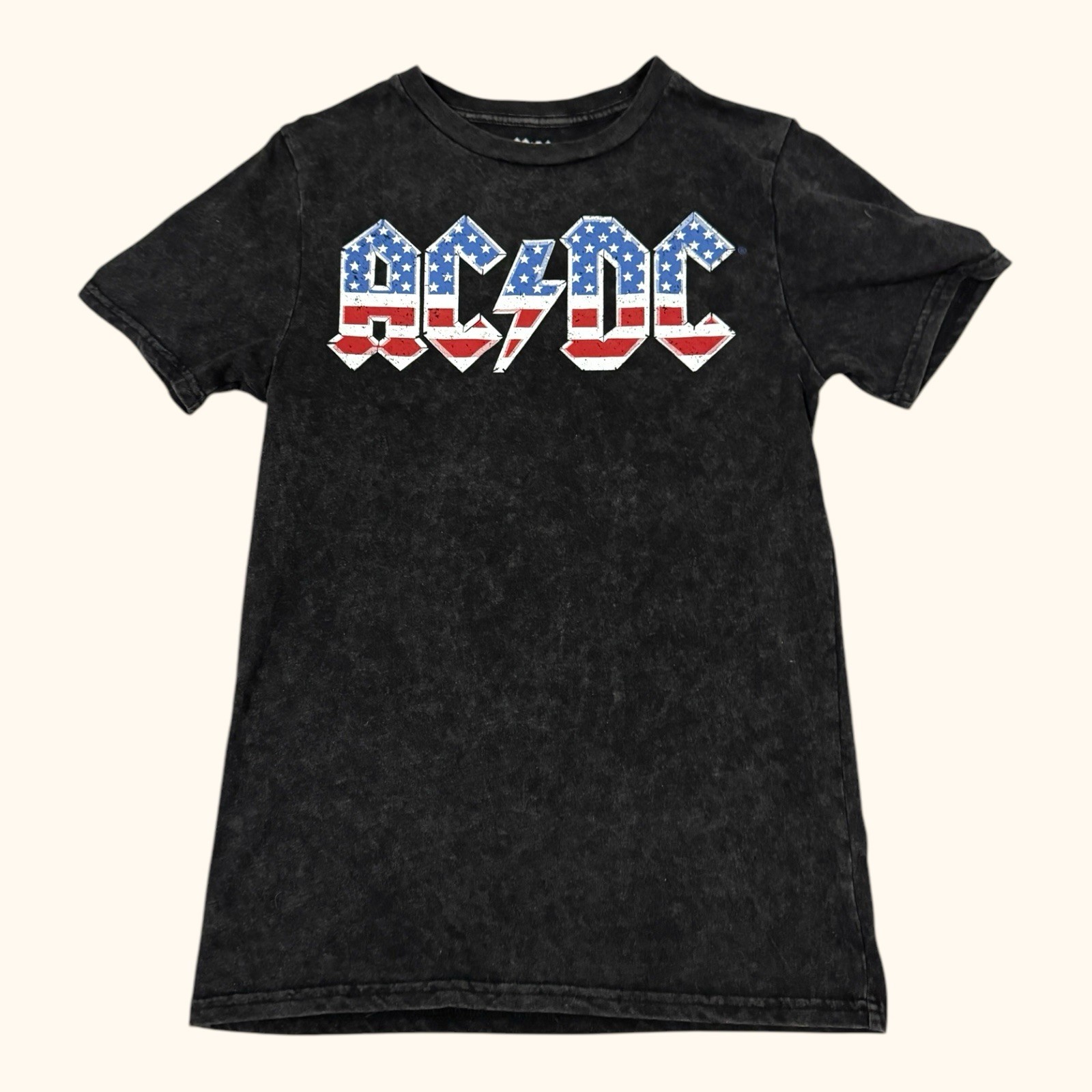 AC/DC USA Flag Highway To Hell Tour Replica T-shirt Womens Dark Gray S Rock