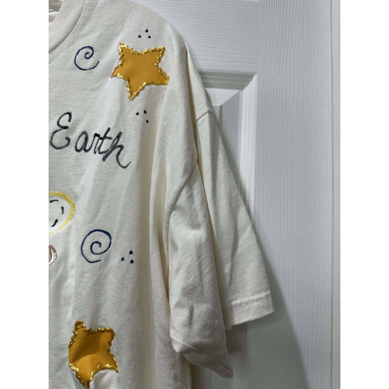 Vintage 90s Jerzees USA 2X Handpainted Tee Grandmas Are Earth Angels Nostalgia
