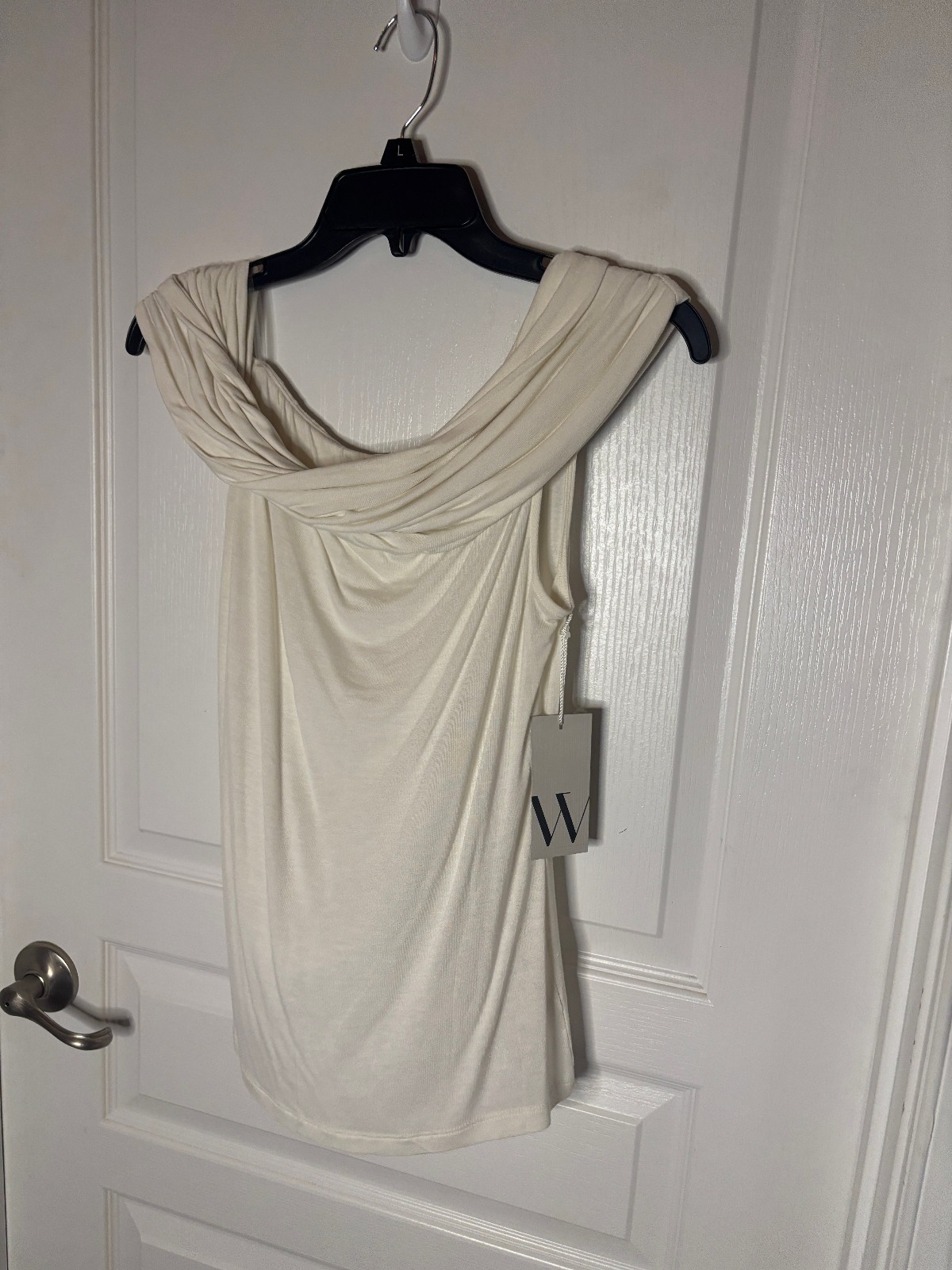 Worthington Junior Cream Cowl Neck Sleeveless Blouse Top Size Medium NEW