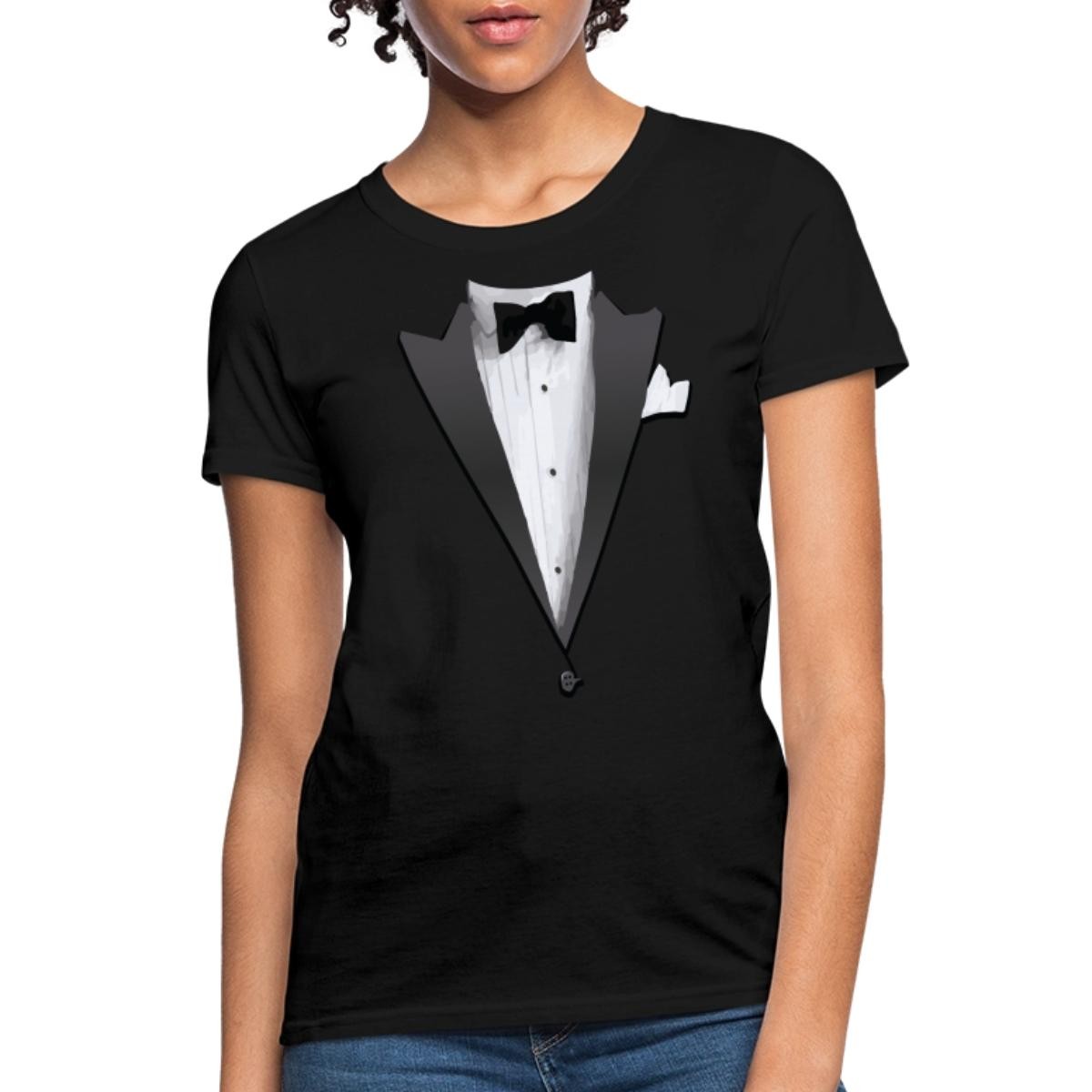 Tuxedo Jacket Costume Bow Tie Women’s T-Shirt