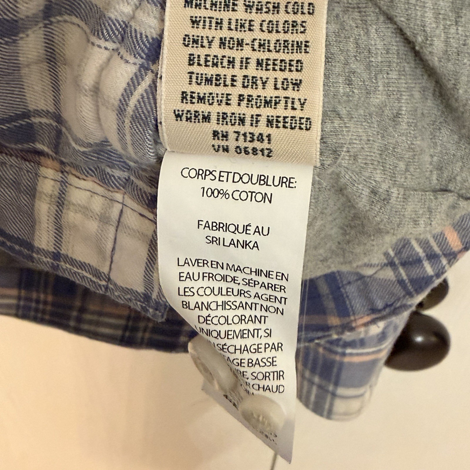 LL Bean Fleece Lined Flannel Shirt Shacket Women’s Small Blue Plaid With Pockets