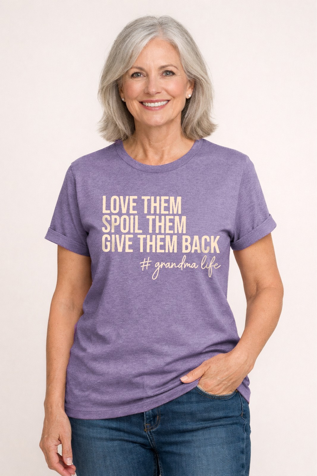 Women’s Funny Grandma Life T-Shirt Love Them Spoil Them Give Them Back Tee