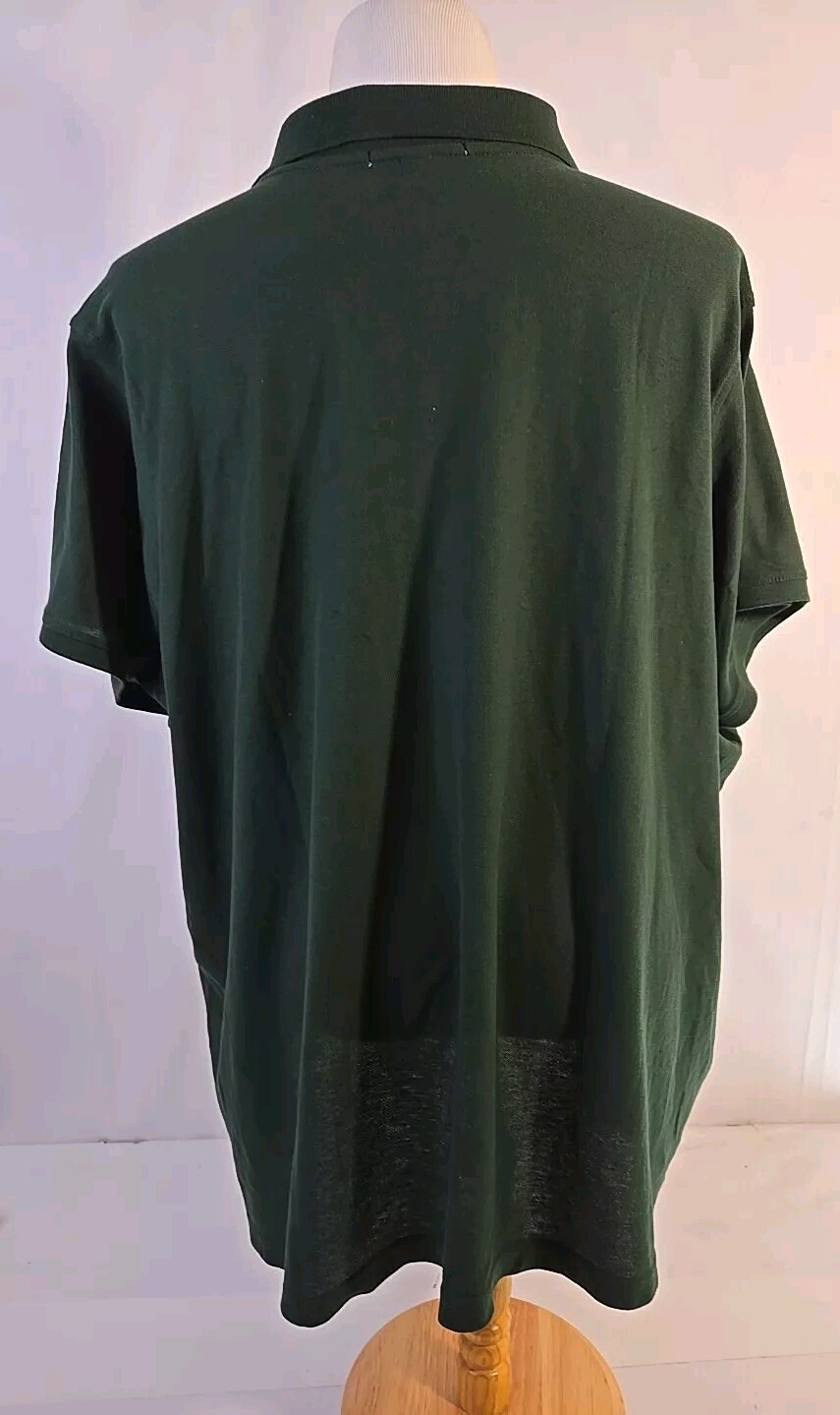 Sz 6XL Women’s Short Sleeve Polo Shirt Dark Green. New