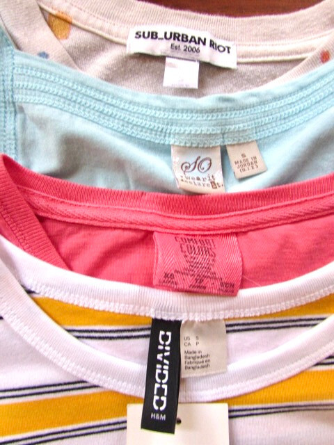 DIVIDED by H&M SUBURBAN RIOT SO ~ Size XS/S ~ Lot of 4! Stretch T-Shirts & Tank