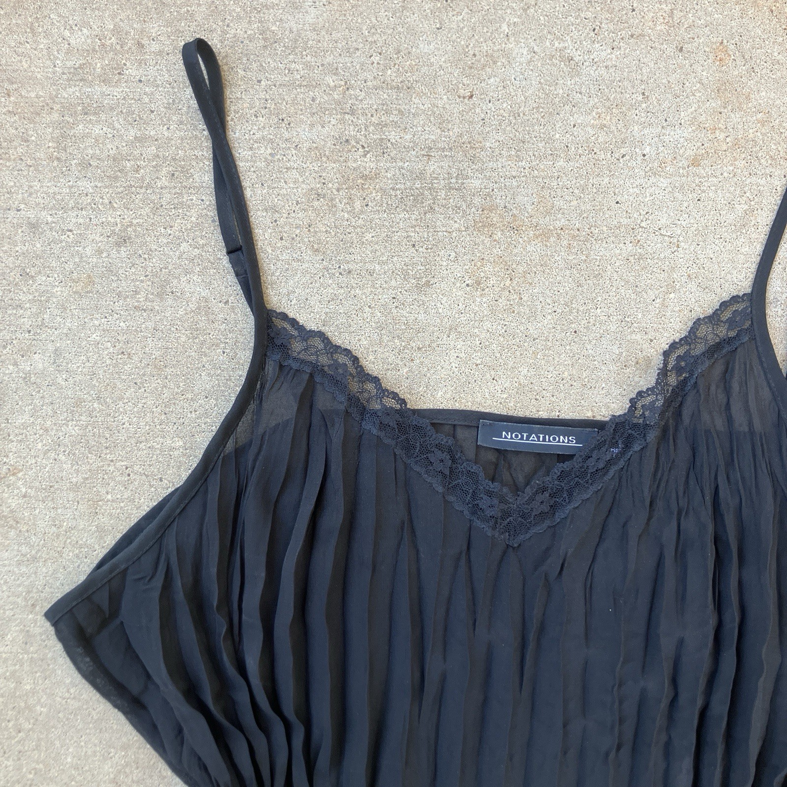 Vintage 90s Y2K 00s Fairy Pleated Lace Cami Woman’s Size L 💕