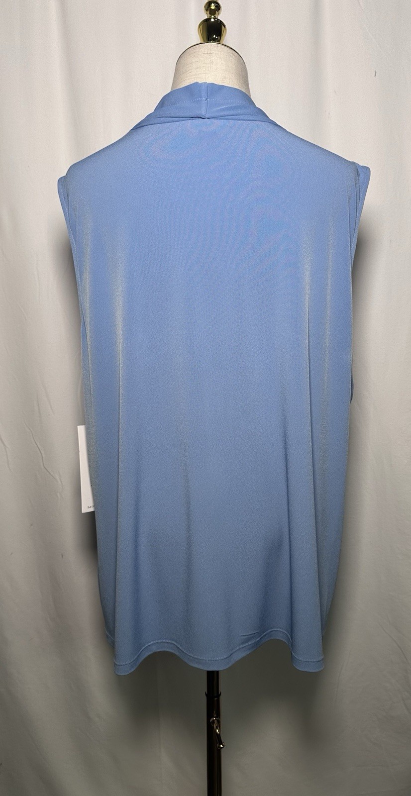 Calvin Klein Women Blouse Shirt Top 3X Sleeveless Stretchy Popover Blue New