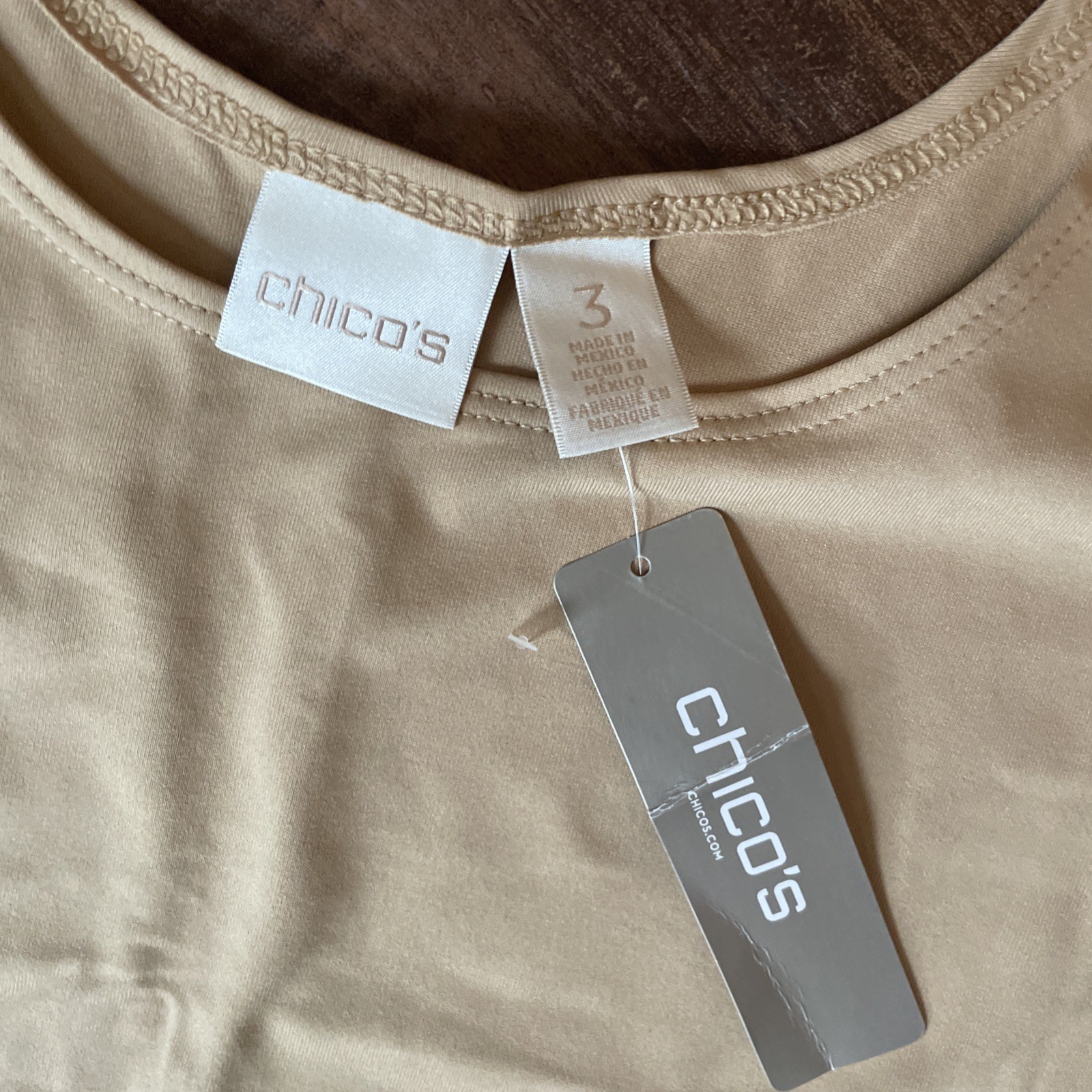 Chico’s 3 Microfiber Camel Knit Tank Top Layer NWT