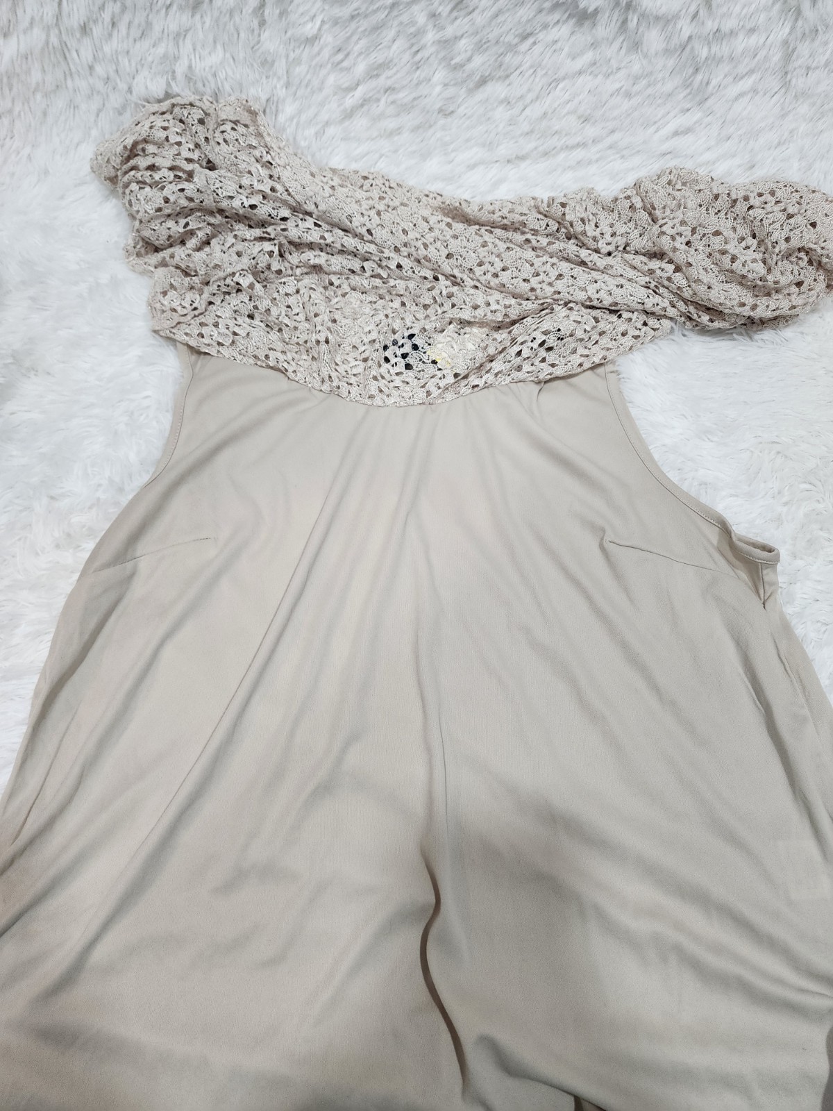 Covington Pumice Stone Circle Top Lace Knit Overlay Size 2X