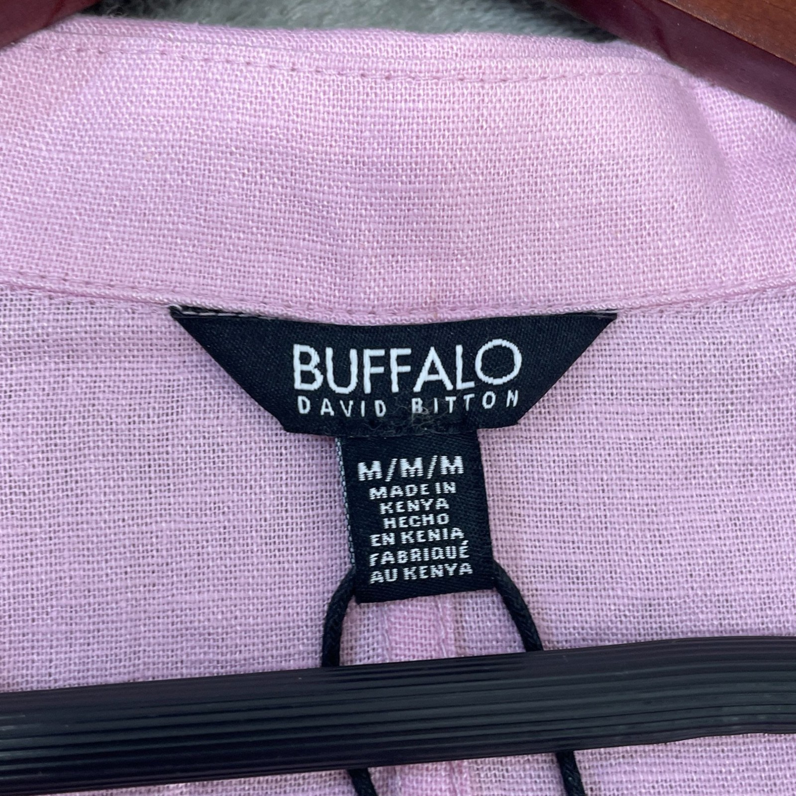 NWT Buffalo David Bitton Women’s M Linen Blend Short Sleeve Utility Pink C0718