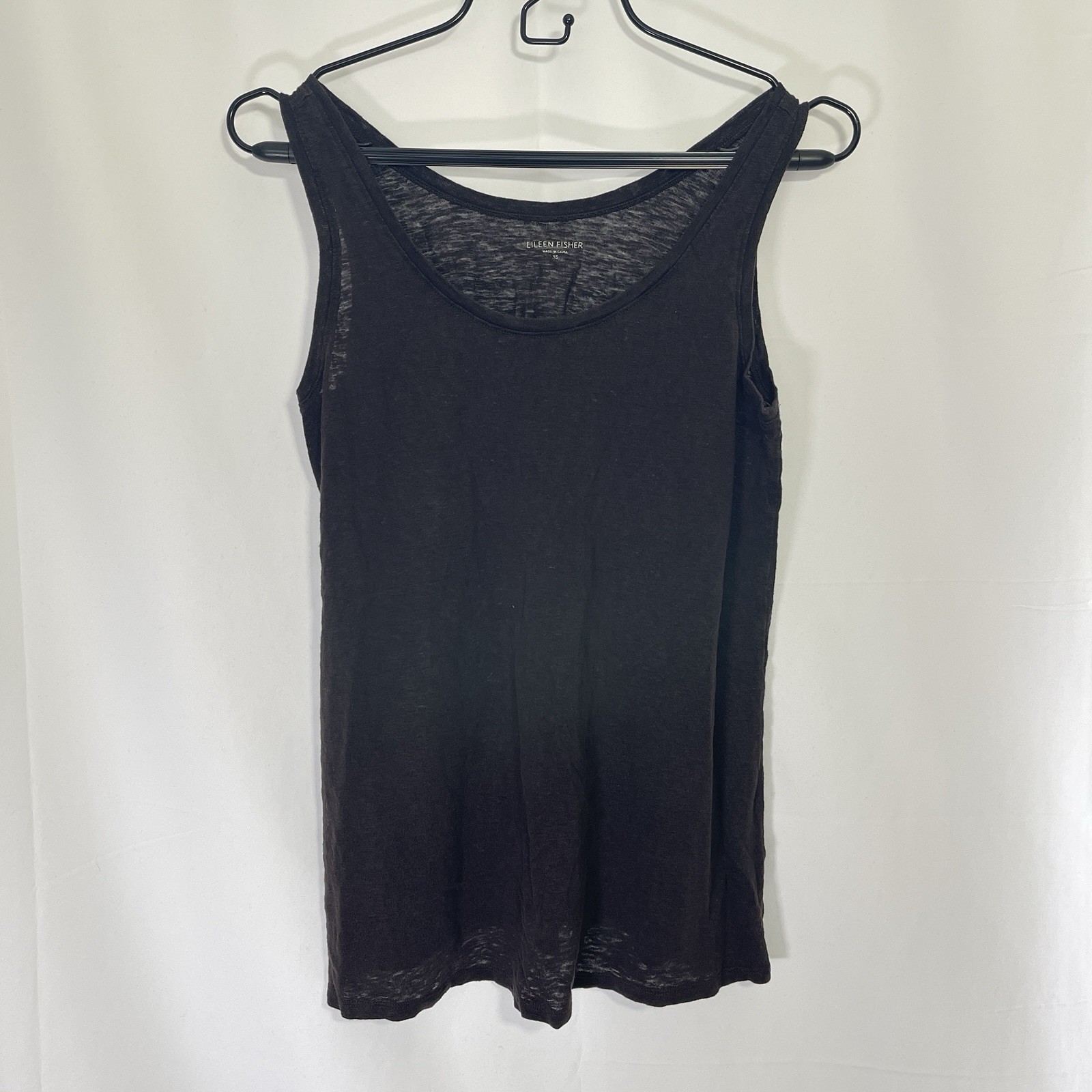 Eileen Fisher Stretch Fine Tencel Jersey Tank Crew Neck Sleeveless Tank XS Layer