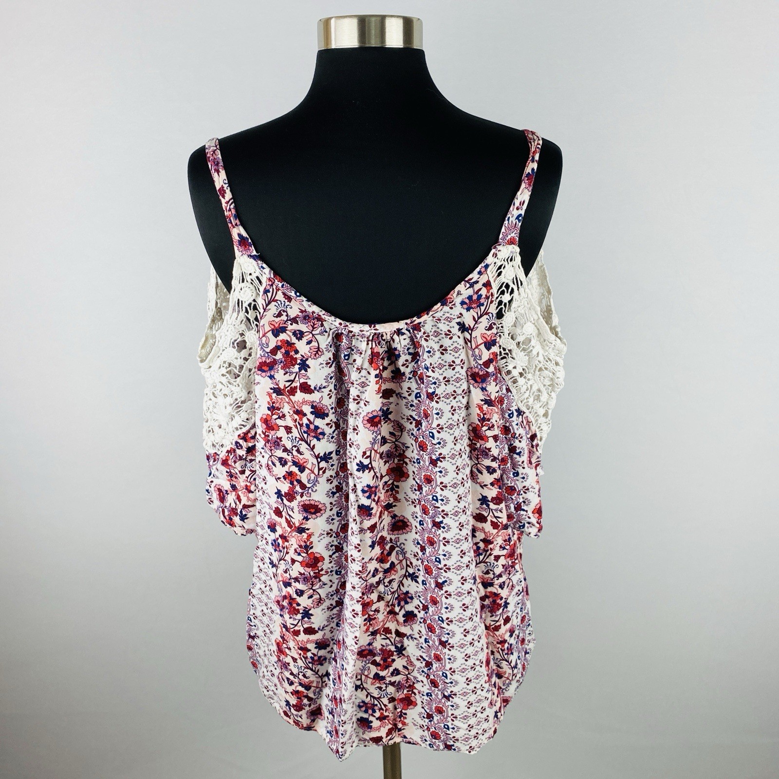 Claudia Richard Womens Crochet Accents No Size Tag 42 In Chest Size 16 *