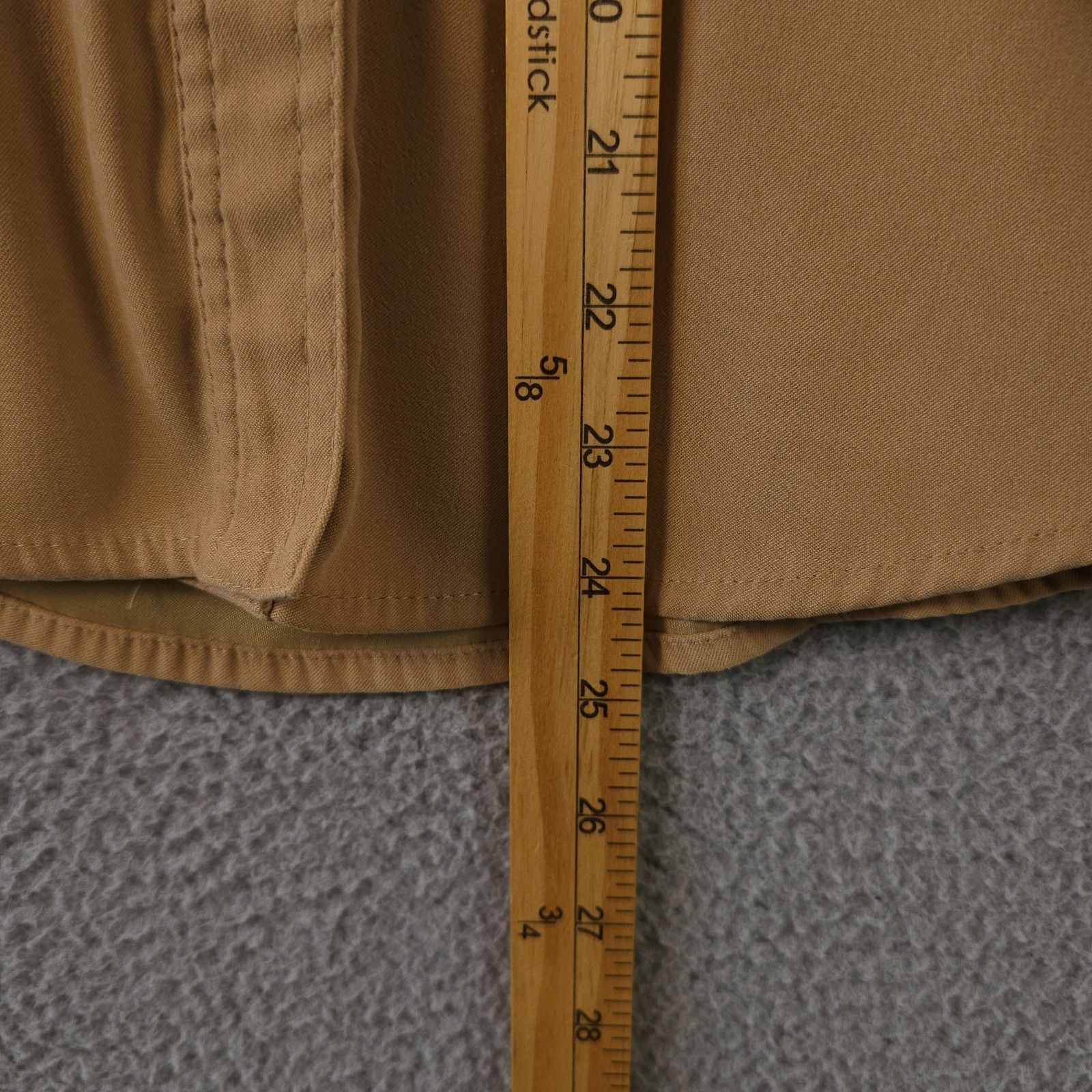 Vintage Talbots Shirt Womens SP Tan Button Up Faux Suede Career Office Stretch