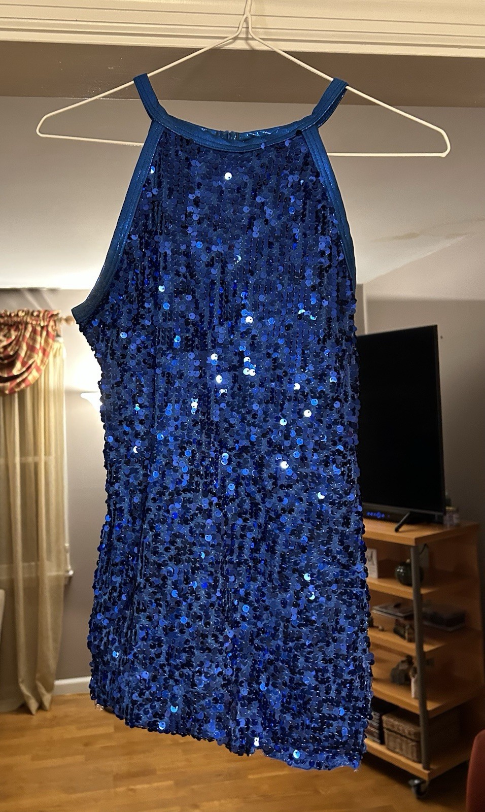 Balera Blue Sequin Sleeveless Top – SA – Ultra sparkle High Neck Top
