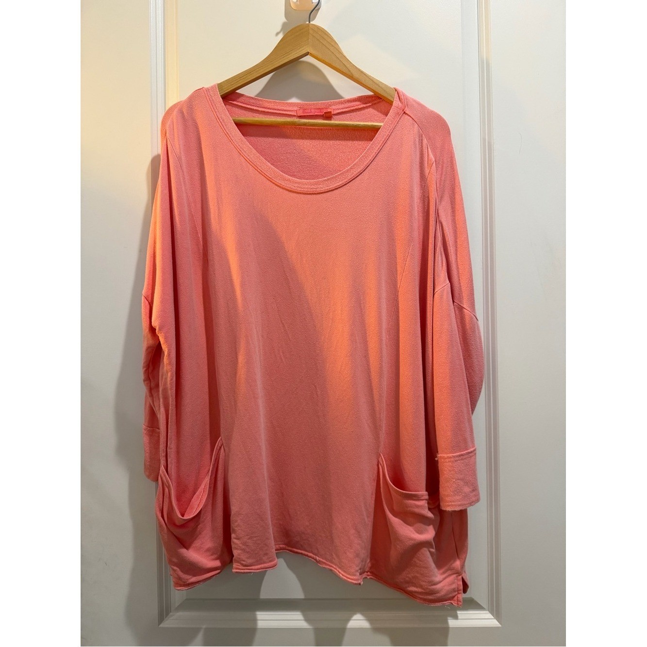 Fresh Produce Coral Pocket Tunic Top XL/XXL Oversized Modal 3/4 Sleeve