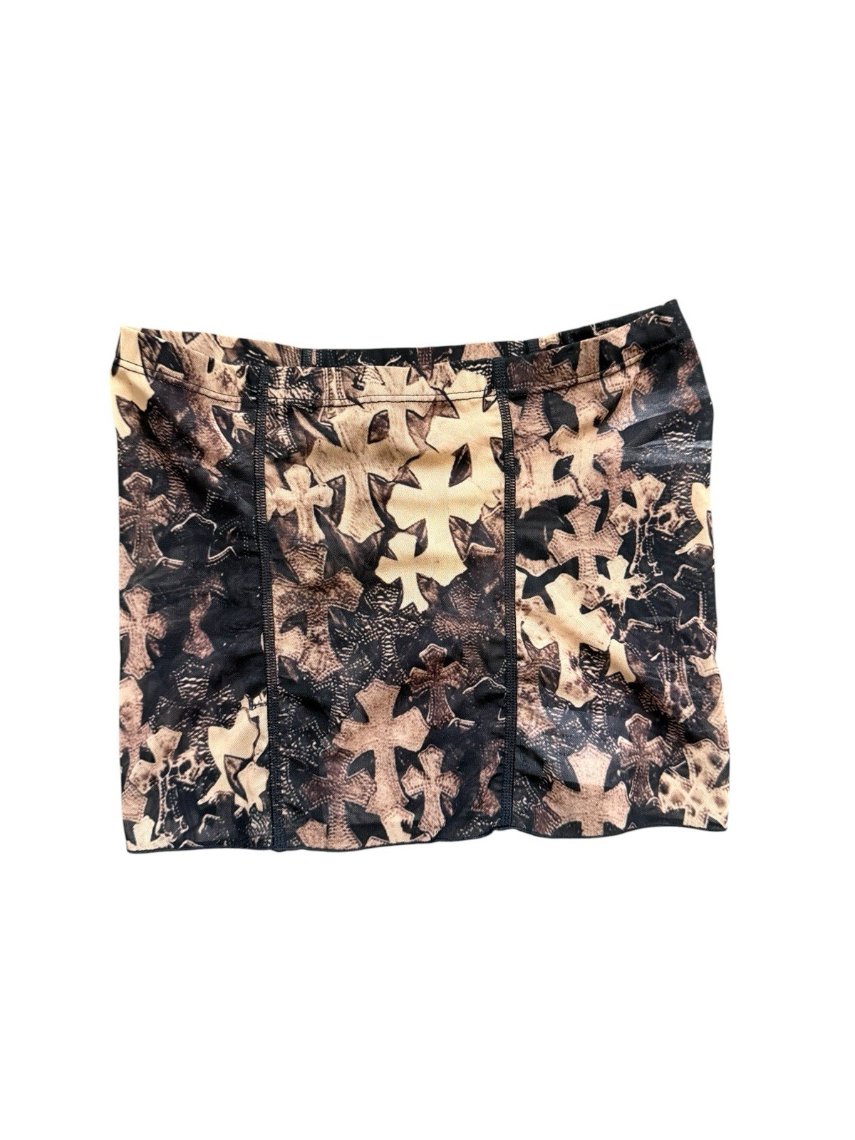 CHROME HEARTS WATERFALL SHEER MESH SLEEVELESS TUBE TOP CROSSES SIZE XS NEW