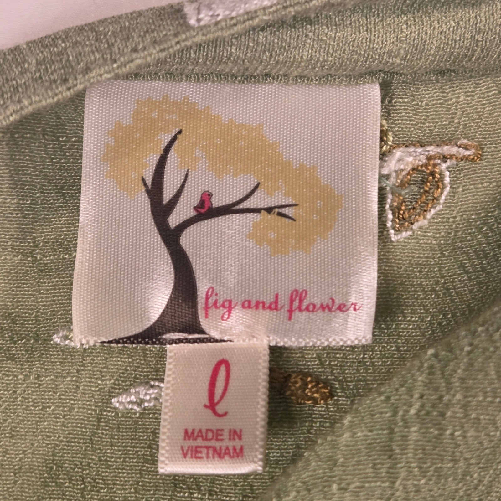fig and flower Anthropologie Floral Embroidered Lightweight Tunic Blouse Size L
