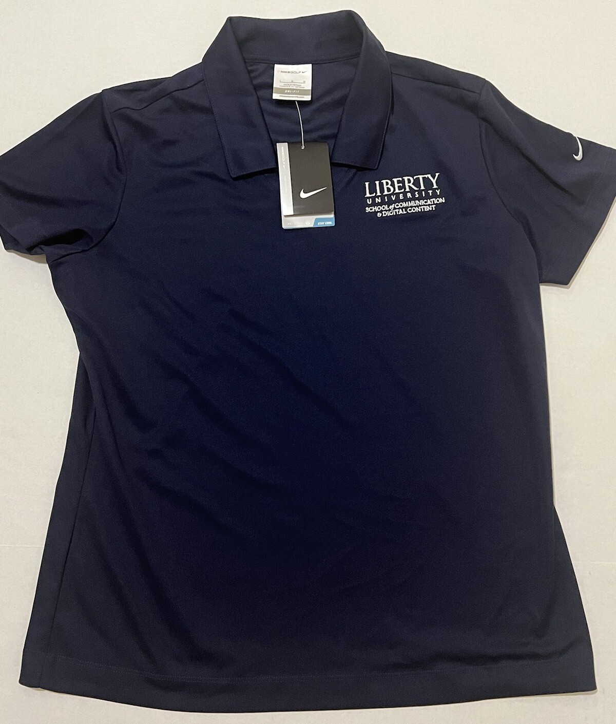 NIKE GOLF Liberty University Communications Digital Content Navy Polo Size L