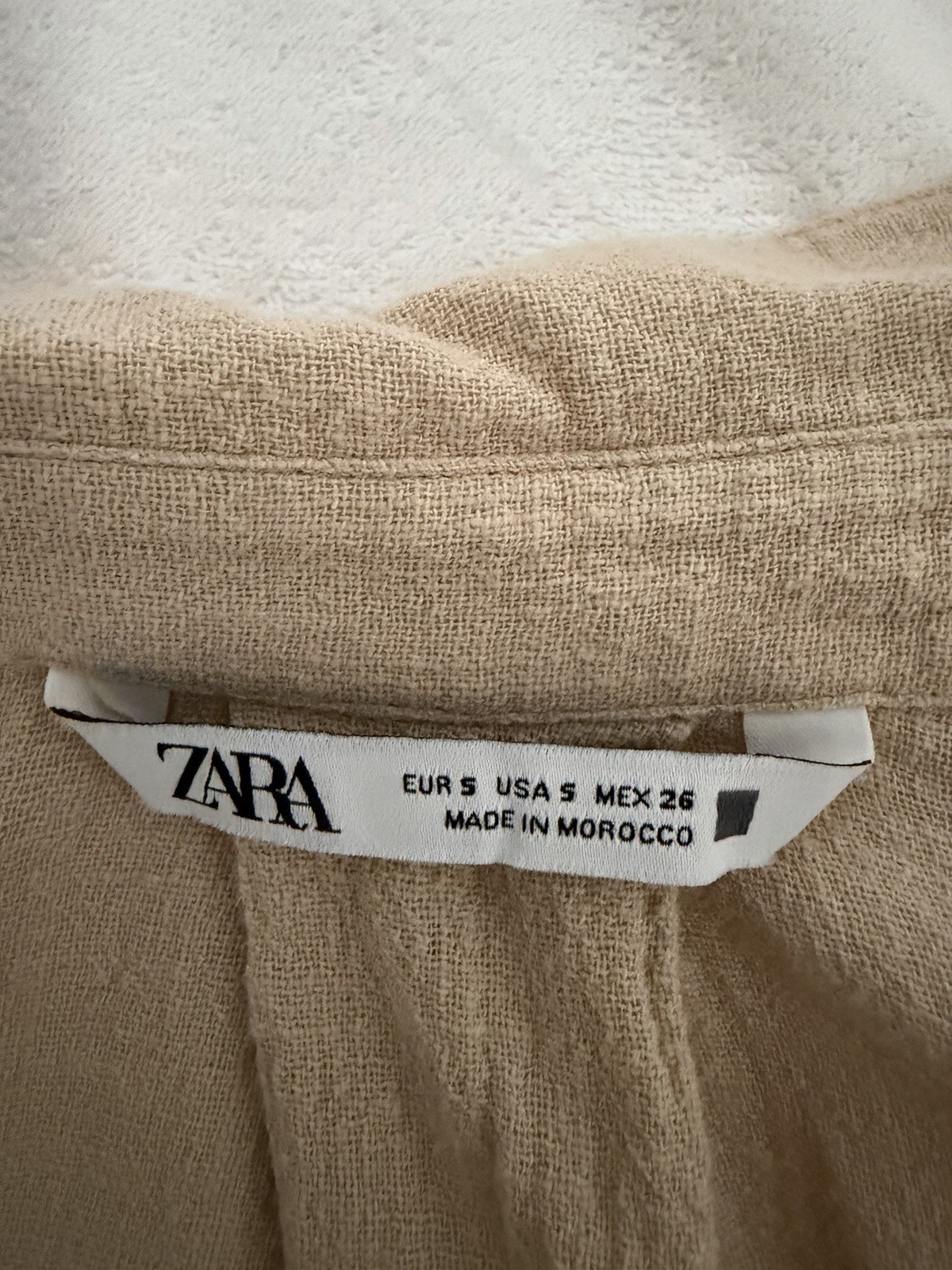 Zara Beige Dolman Sleeve Button-Down Shirt Size S