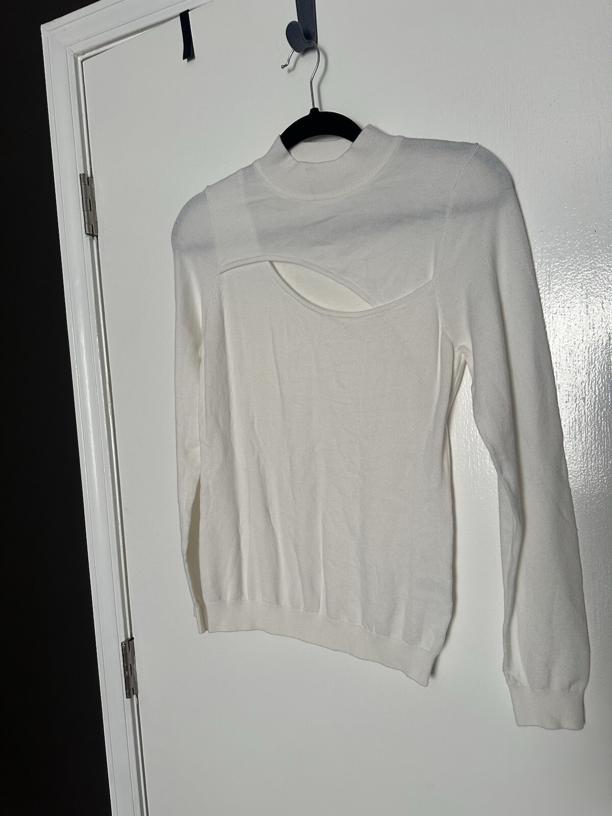 Revolve One Grey Day Raven Long Sleeve With Cut Out White Size Small