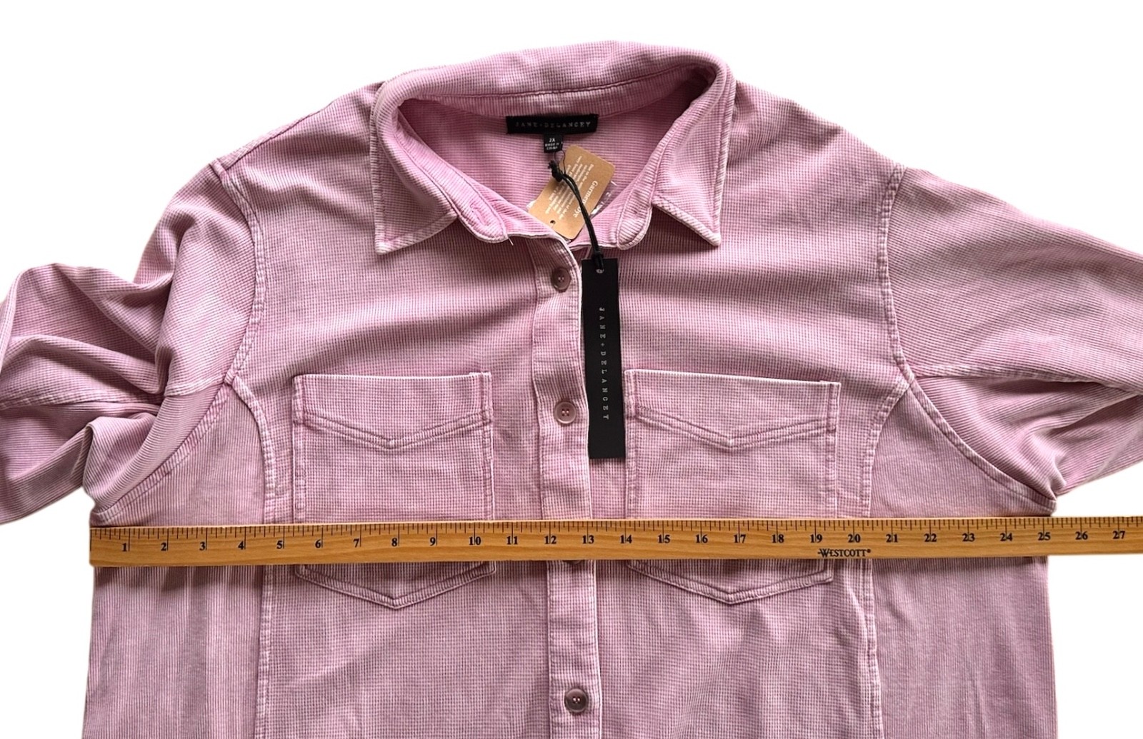Jane & Delancey Women’s Button Down Shirt Top Garment Dye Plus Size 2X Pink