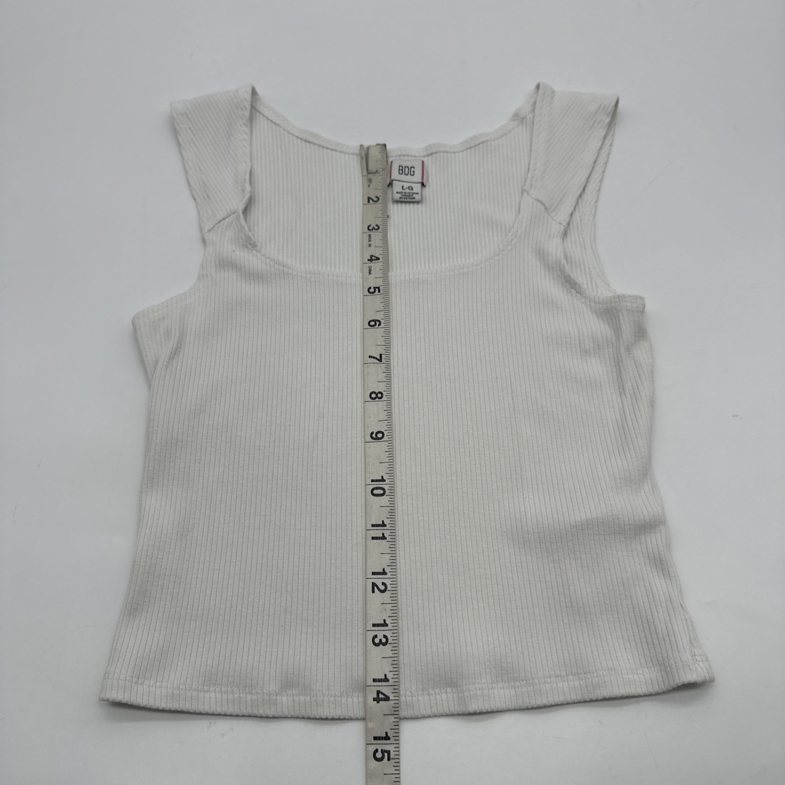 BDG Romy Boatneck Cropped Tank Top Women L White Solid..#31515