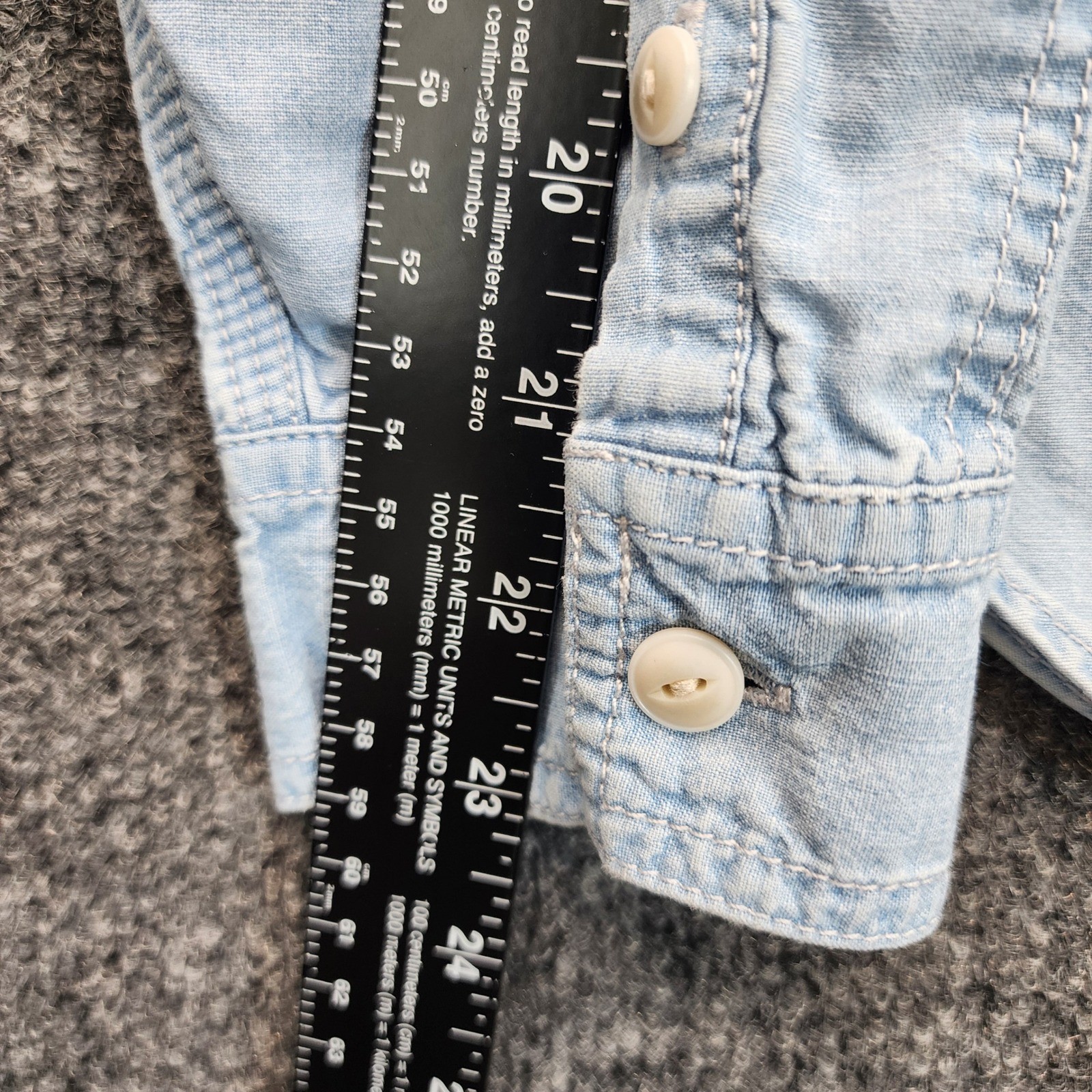 Madewell Cotton Hemp Chambray Utility Button Down Relaxed Denim Shirt Medium