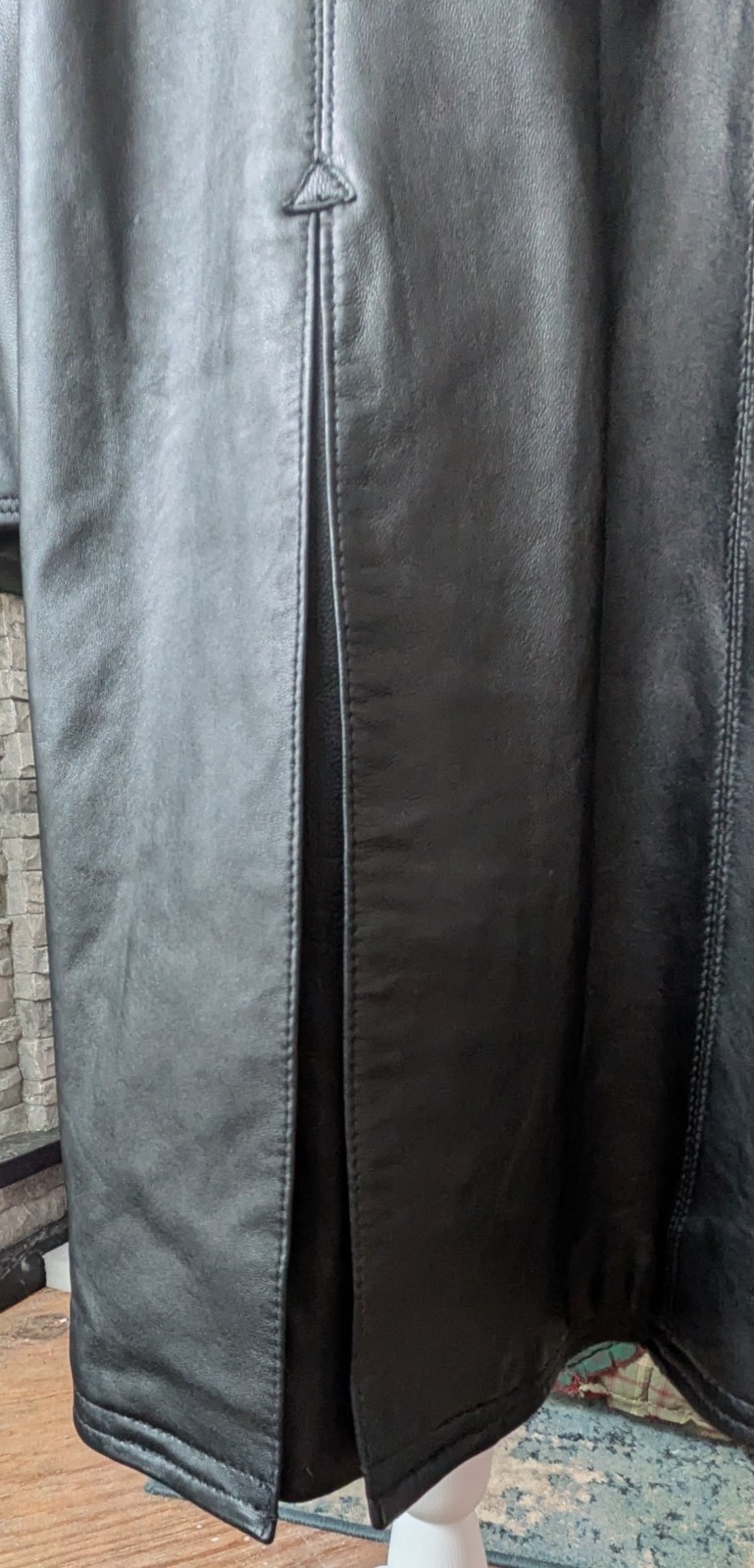 Wilson Black leather Ladies L Trench coat Vintage Y2K, Matrix , Steam, Goth