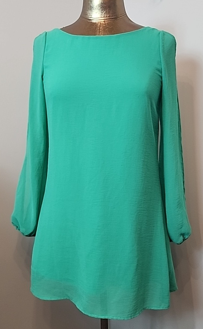 Windsor Green Cold Shoulder Sleeve Top Womens Size S Chest 34 Lined 223-36009
