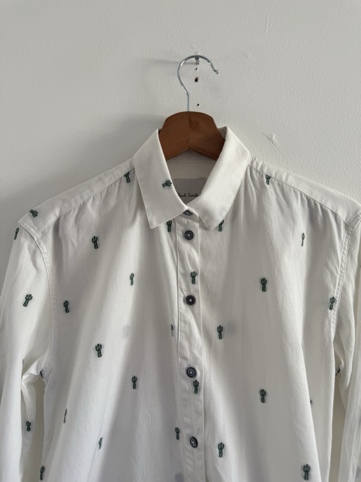 Paul Smith x Gufram Shirt Womens 38 Large Blouse White Cactus Print Button Up