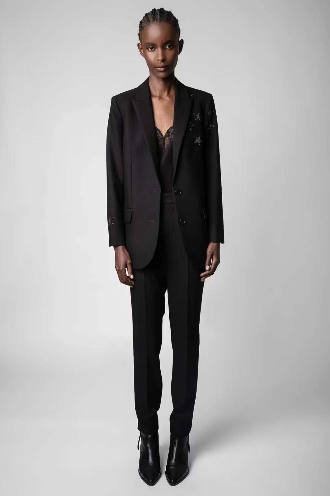 Zadig&Voltaire Classic Style Women Rhinestone Leisure Blazer Suit Coat Top XS-L