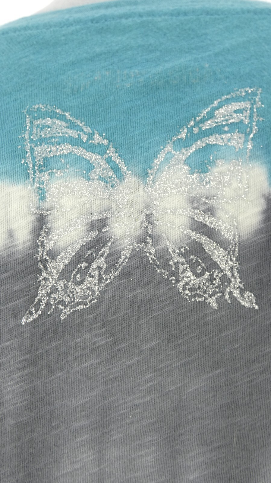 Zadig & Voltaire Tie Dye T Shirt Grey Blue Butterfly Axel Stripe Cotton size M