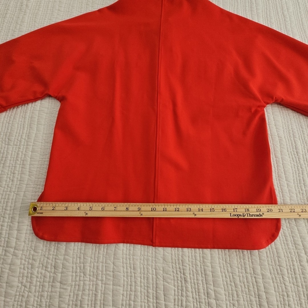 Ann Mashburn Women’s Top Size XS Lipstick Red Oversized Boxy Quiet Luxury NWT