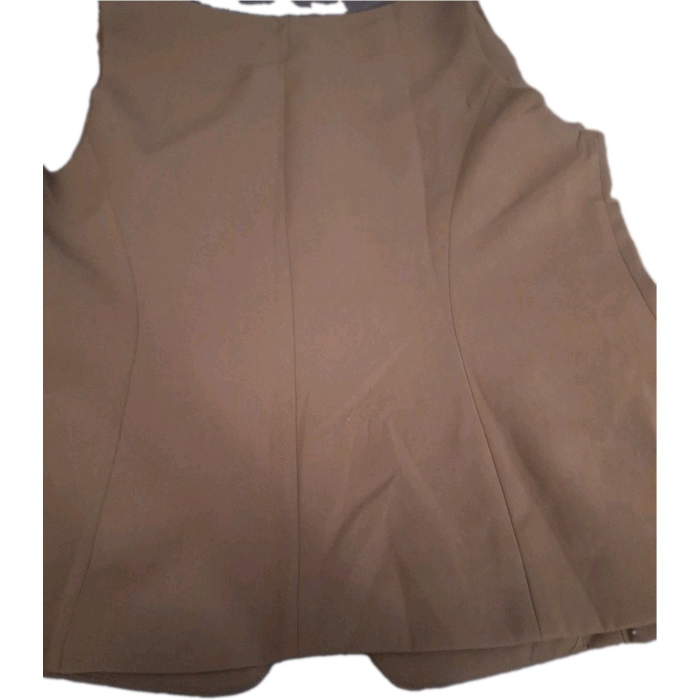 BTFBM Womens XL Tan Polyester Fitted Lined Vest & 4 Gold Tone Buttons 166