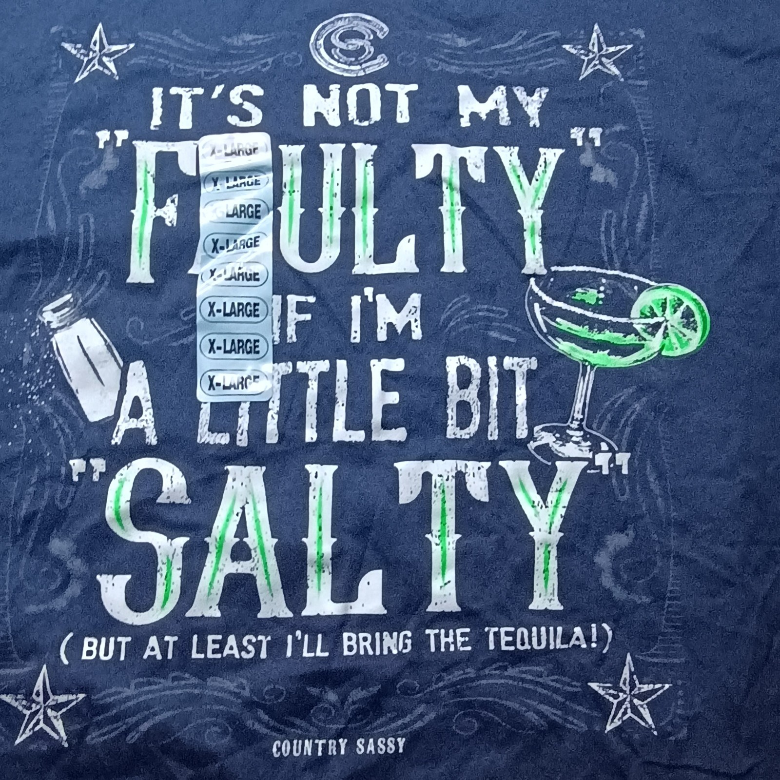 Country Sassy T-shirt Women’s Blue XL Faulty Salty