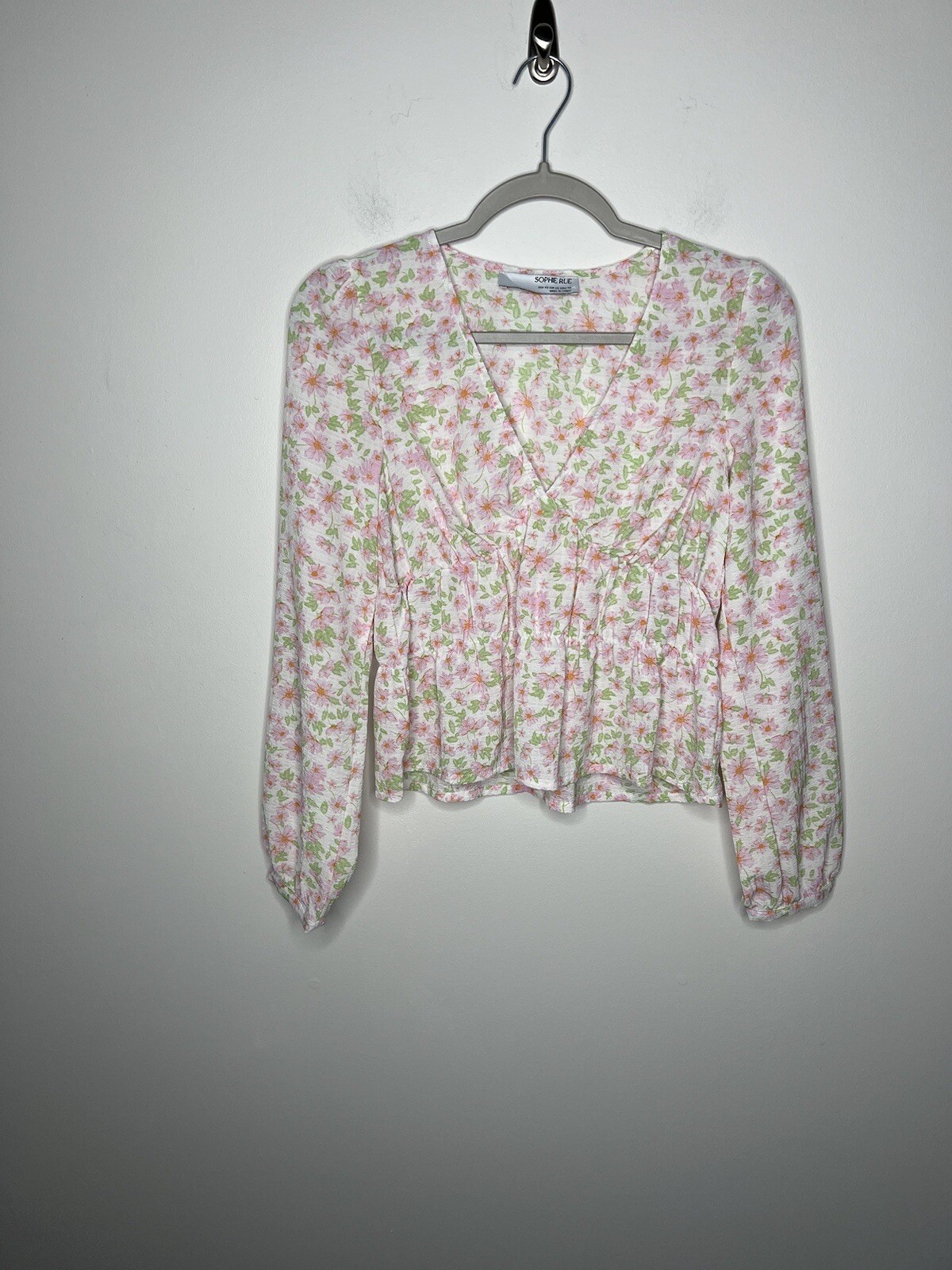 Sophie Rue Top Womens Size XS Cottagecore Dainty Babydoll Shirt Smocked Retro