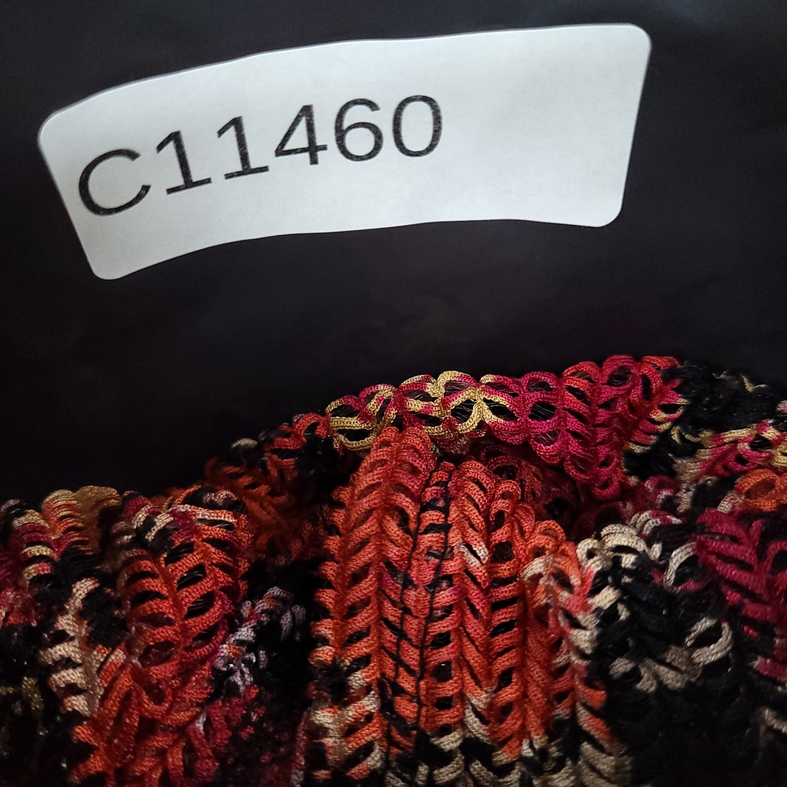 Cato Women’s XL Red Orange Black Lace Knit Top V-Neck Tie Front