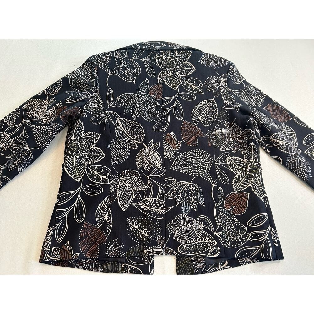 Draper’s and Damon’s Open Front Jacket Black Multicolor Lined Sz 8 Embroidered