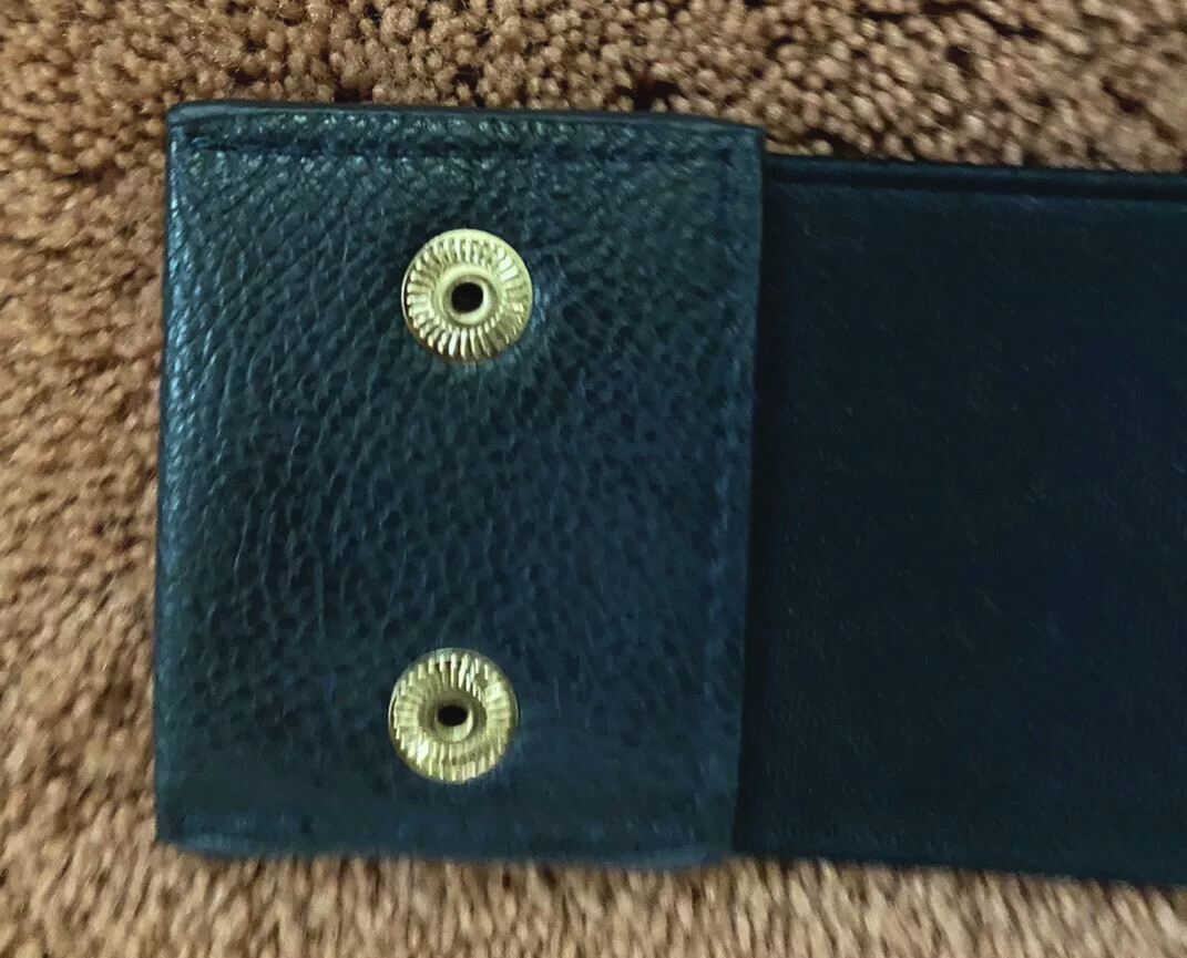 woman’s Belt navy blue 30 inches , size small, Gold studs rubber