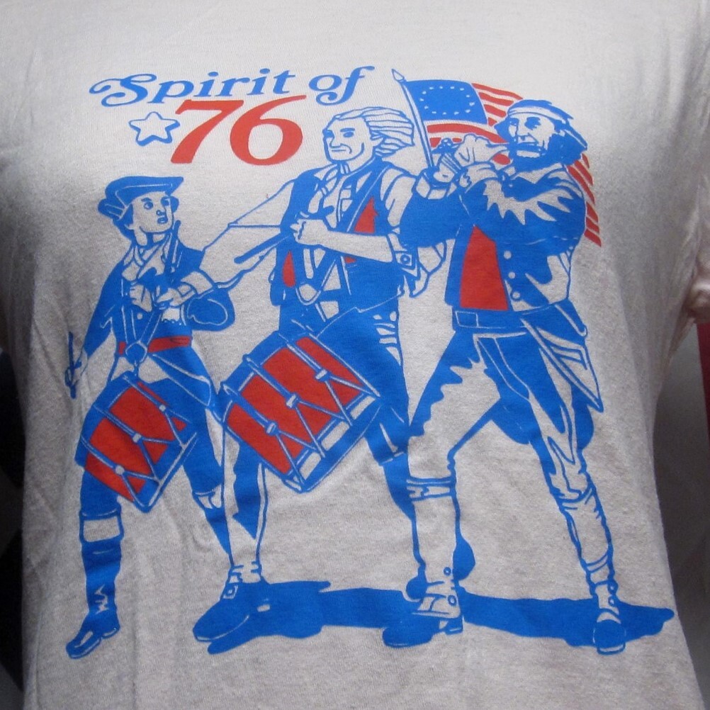 SPIRIT OF 76 women’s lrg tee American Revolution patriotic T shirt Lincoln MAGA