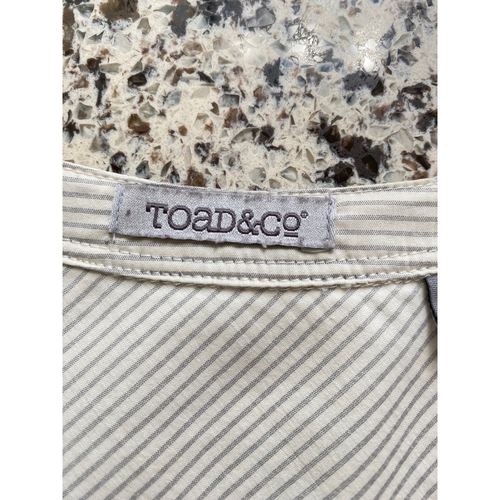 Toad&Co Sleeveless Button Up Women Large White Striped Excellent Organic Cotton