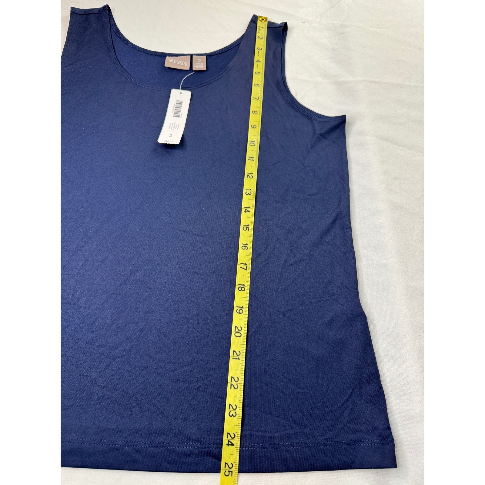 Chico’s Microfeel Timeless Tank Basic Knit Deep Navy Blue Size 2 Large