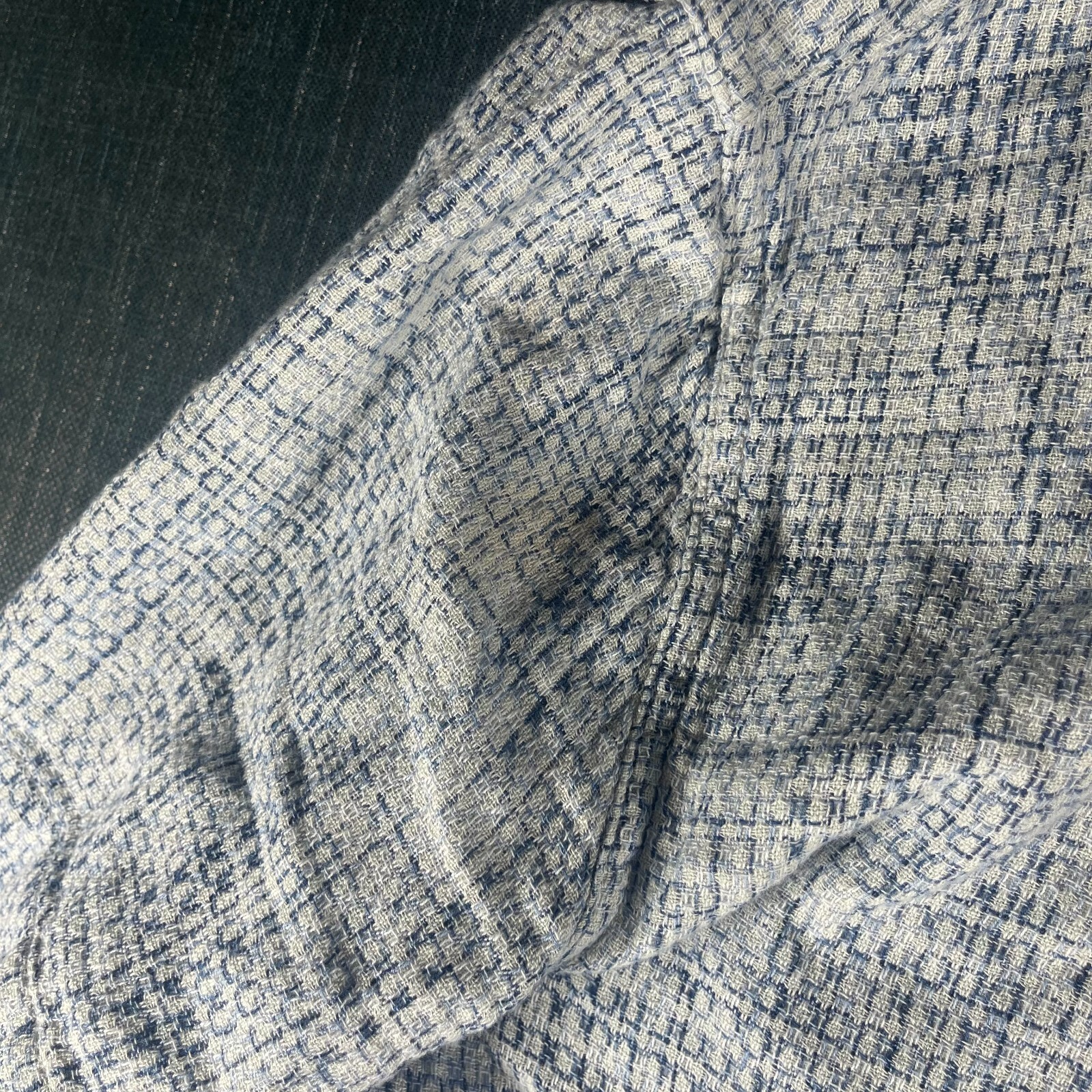 The Normal Brand Womens Shirt Large Blue White Printed 100% Cotton Button-Up