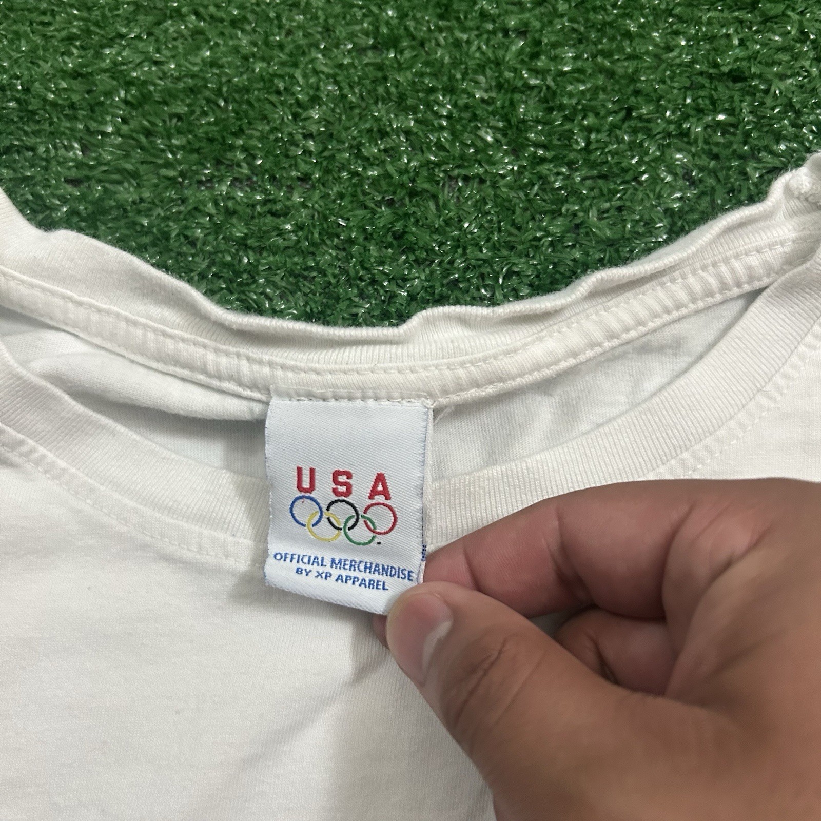 Team USA 2010 Vancouver Olympics Long Sleeve T-Shirt Sz L White Graphic Tee