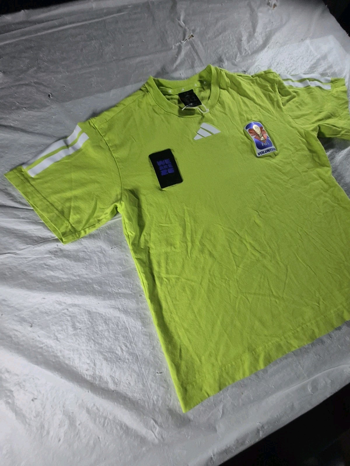 New No Tags Adidas Soccer FIFA World Cup Volunteer Green Women Tshirt Medium