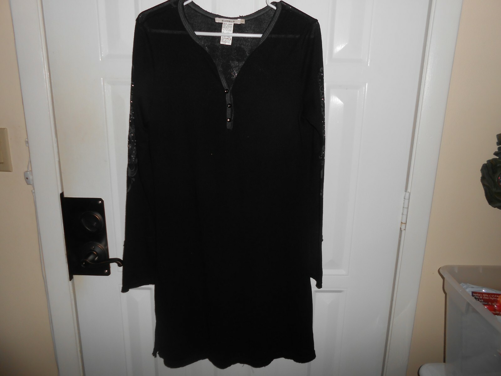 Murmur Women’s Large Long Sleeve Gothic V Neck Shirt Beautiful Spirit