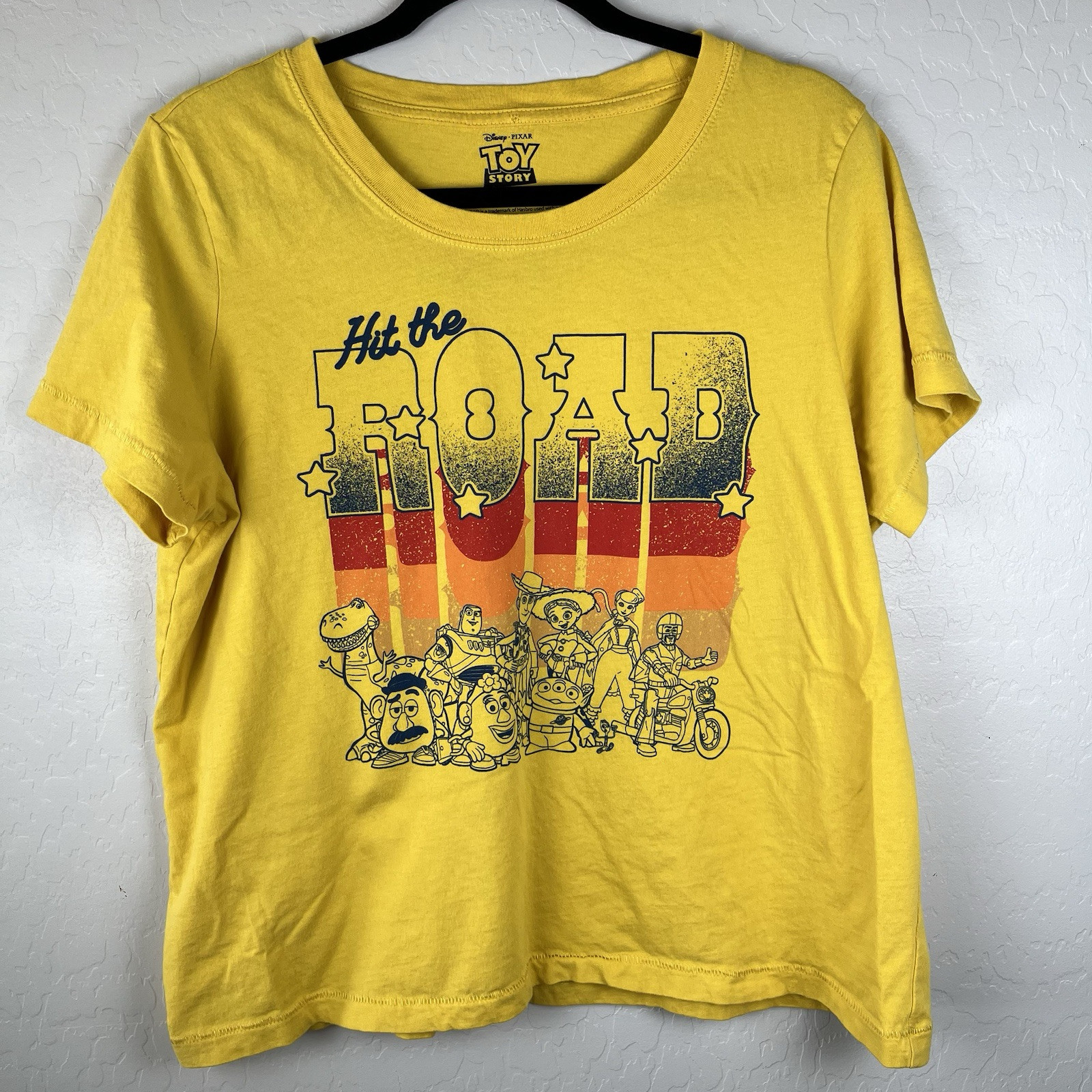 Disney Pixar Juniors Toy Story Hit The Road Yellow Shirt Size 2XL
