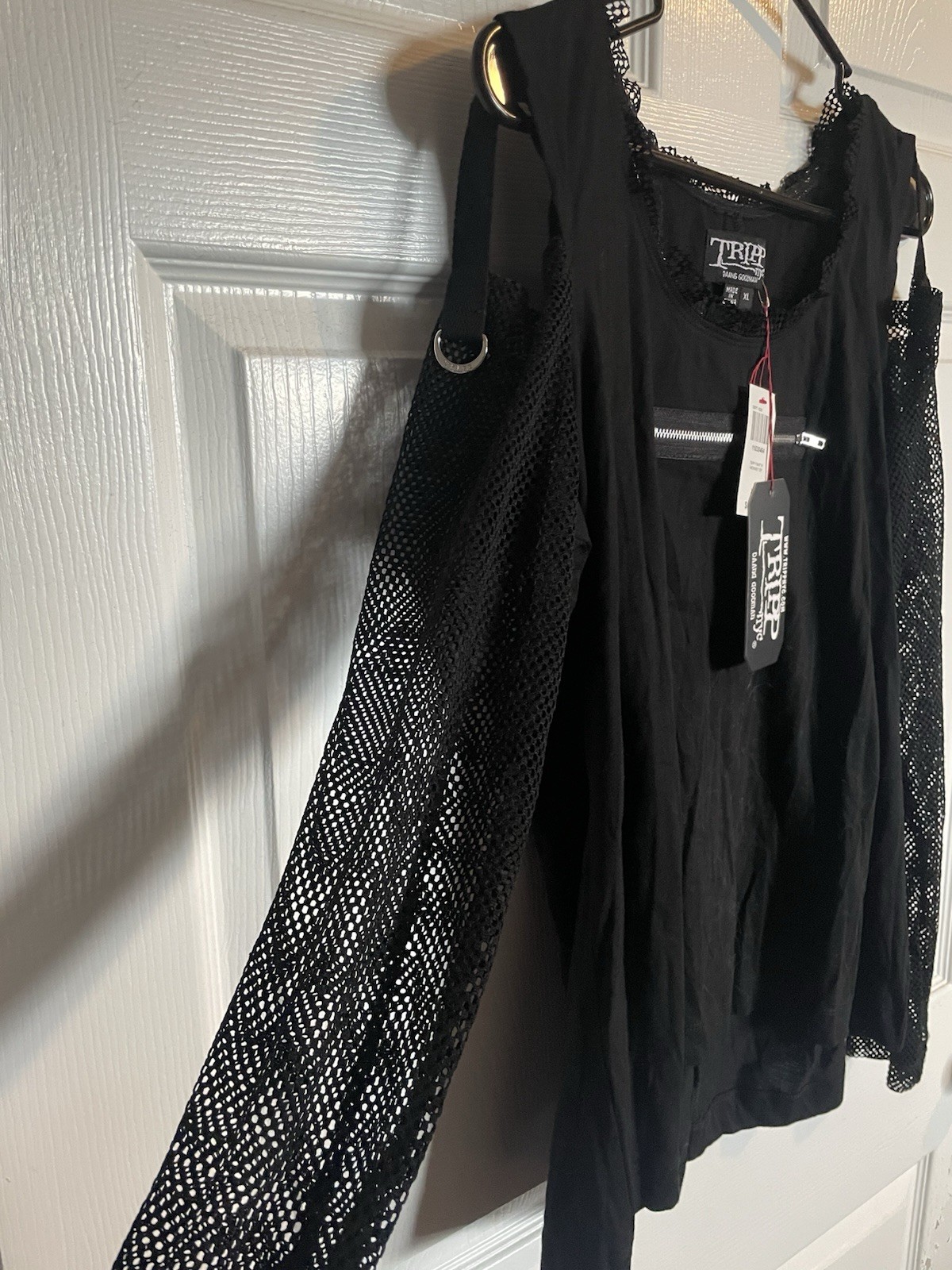 Tripp NYC Daang Goodman Black Gothic Top Size XL Punk Rock Alternative Emo NWT